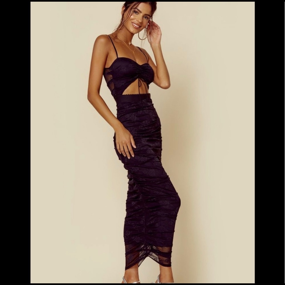 For love and lemons midi lace draped dress